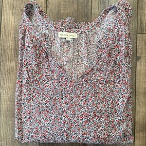 Adrienne Vittadini Subtle Leopard Print and Floral Blouse, 2X